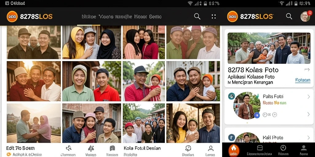 Tampilan antarmuka aplikasi Kolase Foto 8278SLOTS yang intuitif dan mudah digunakan.