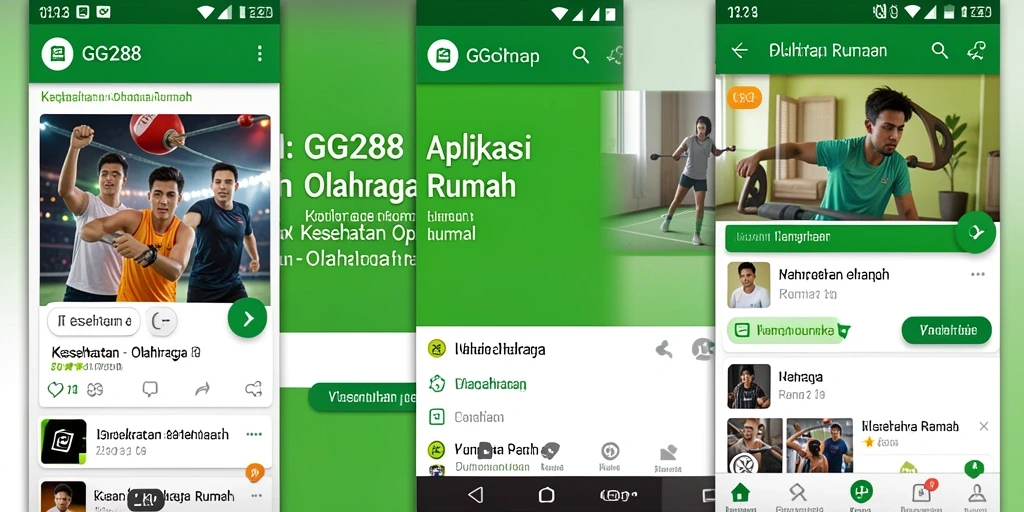 Antarmuka pengguna GG288 menampilkan latihan olahraga yang sederhana dan menarik.