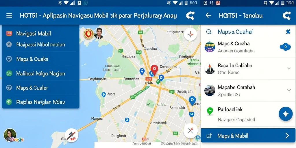 Tampilan antarmuka HOT51 yang memudahkan navigasi mobil.