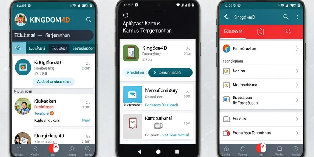 Antarmuka user-friendly KINGDOM4D untuk Kamus Terjemahan.