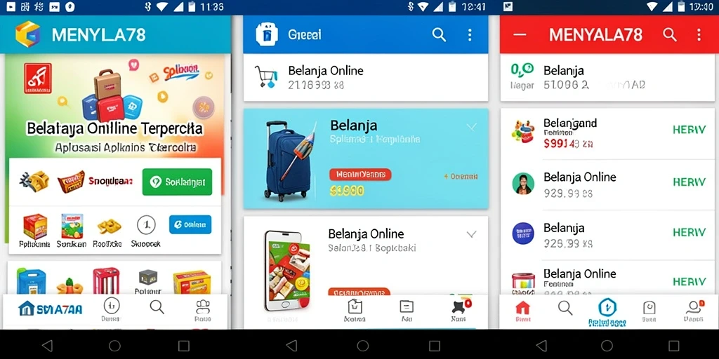 Antarmuka aplikasi MENYALA78 untuk belanja online yang mudah digunakan.