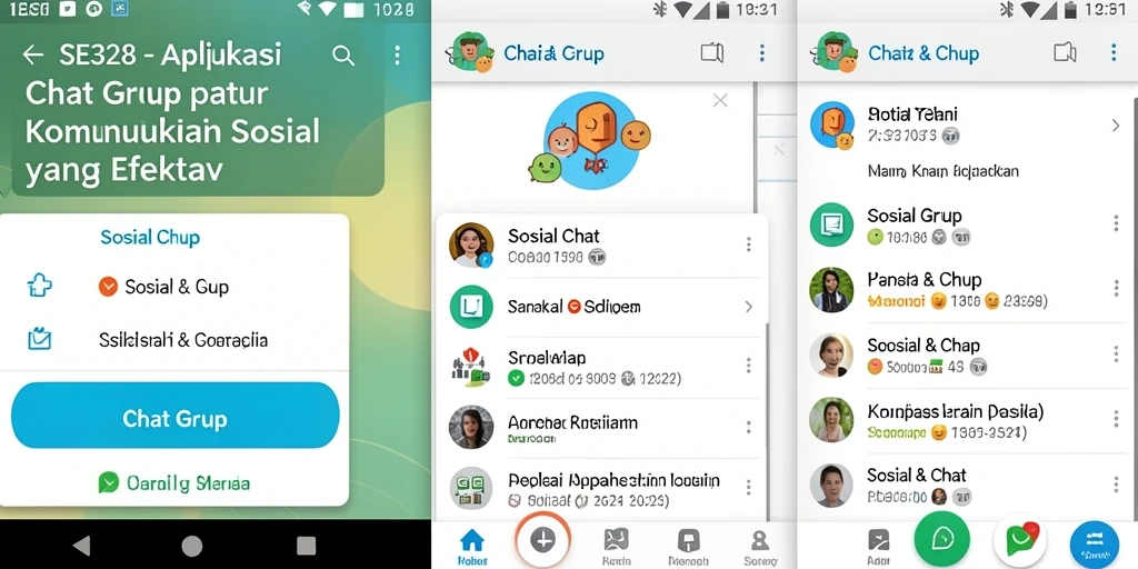 Tampilan antarmuka SE328 dengan fungsi Chat Grup yang interaktif.