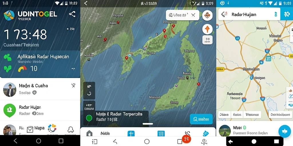 Tampilan antarmuka UDINTOGEL menampilkan peta radar hujan yang akurat.